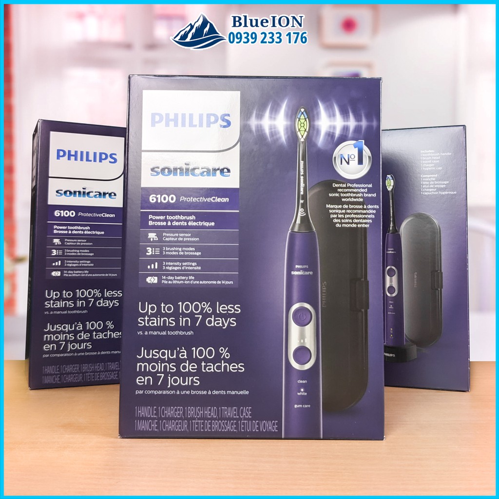 [Mã 151FMCGSALE giảm 8% đơn 500K] Bàn chải điện Philips Sonicare ProtectiveClean 6100 (hàng Mỹ)