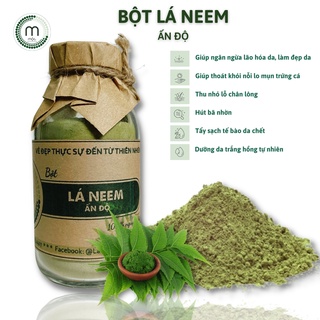 Bột lá neem Ấn Độ nguyên chất đắp mặt nạ MỘC - ngừa mụn, tăng cường collagen, làm mờ nám sạm, tàn nhang chai 100/200ml