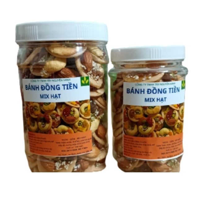 [Ngon Tuyệt] Bánh Đồng Tiền Mix Hạt, Giàu Dinh Dưỡng: Hạt Điều, Hạnh Nhân, Nho khô, mè, mạch nha..bánh mix hạt, hạt điều