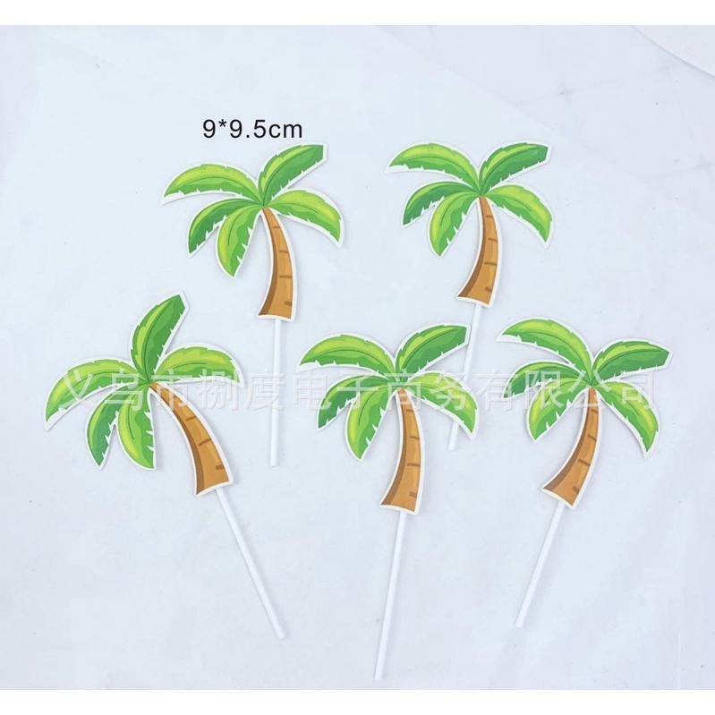 Que cắm cây dừa trang trí bánh kem (1811)