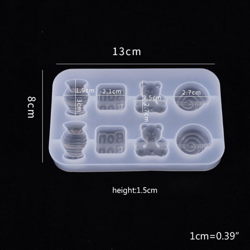 Khuôn Silicone Tạo Hình Làm Mặt Dây Chuyền Hình Gấu Diy