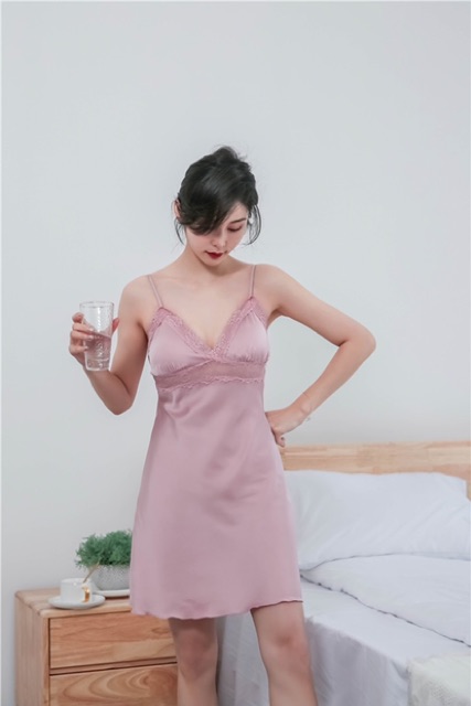 (NOW SHIP GIAO NHANH 1H) Sx 658 váy ngủ lụa satin -Đầm ngủ cao cấp - MinhTrang | BigBuy360 - bigbuy360.vn