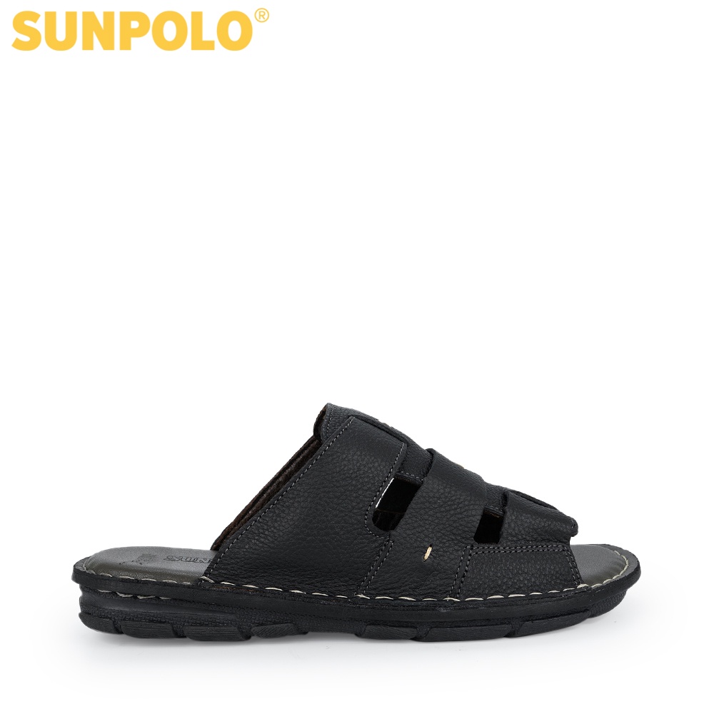Dép quai ngang nam da bò cao cấp SUNPOLO AQN013 - Có Big size 44 45