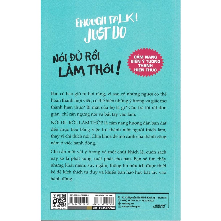 Sách - Nói Đủ Rồi, Làm Thôi! - Cẩm Nang Biến Ý Tưởng Thành Hiện Thực