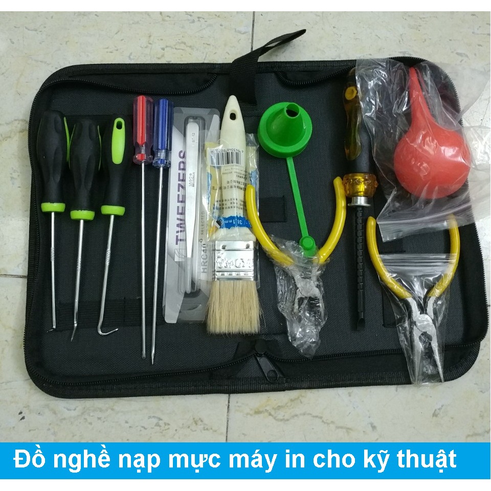 Bộ dụng cụ sửa chữa nạp mực cho anh em kỹ thuật làm máy in có túi