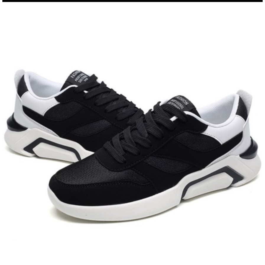 GiàyThể Thao  Nam Giày Sneaker  phối 2 mầu trắng đen phong cách trẻ 2020 cao 5cm hd93