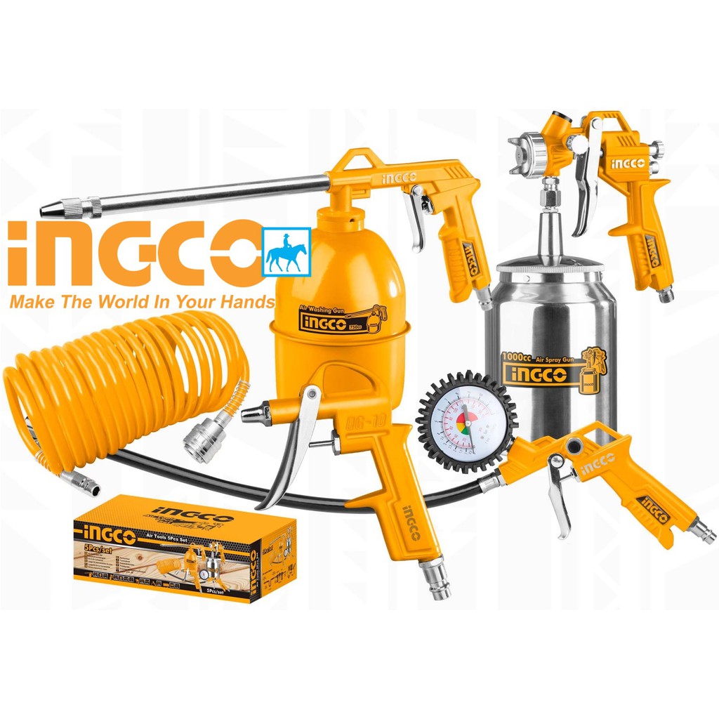 INGCO Bộ 5 Công Cụ Dùng Khí Nén AKT0051-3