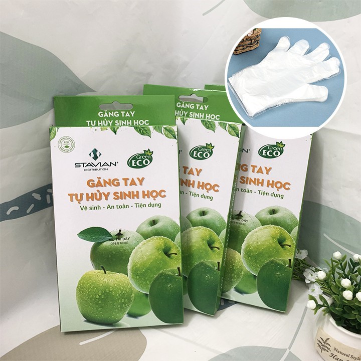 Hộp găng tay tự phân hủy sinh học dùng 1 lần  hỗ trợ nấu nướng, ăn uống -Buôn rẻ 00218