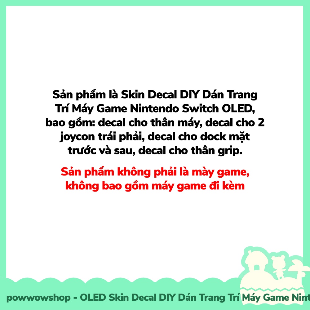 [Sẵn VN - Hỏa Tốc] OLED Set Skin Decal DIY Dán Trang Trí Máy Game, Dock, Grip Nintendo Switch Mẫu Phong Cách Game Gaming