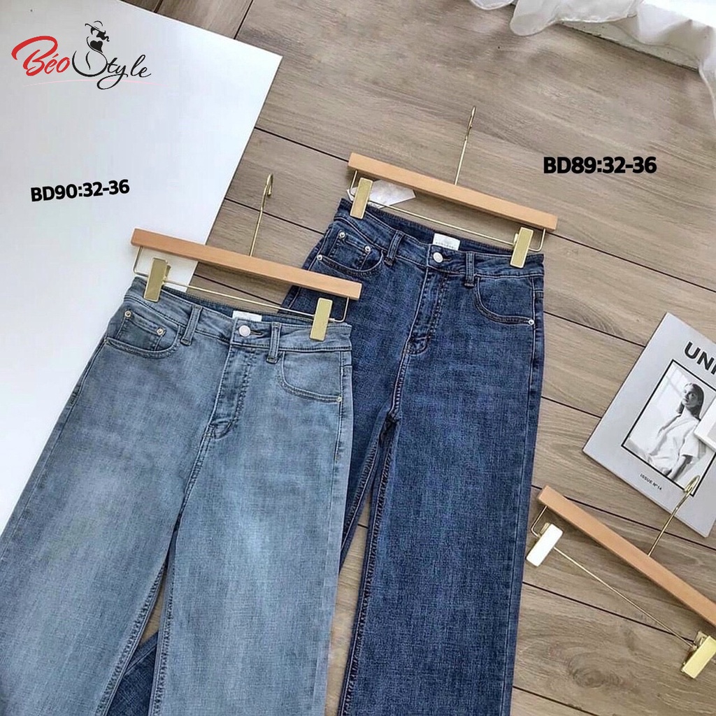 Quần Jean ống rộng hack dáng cực đỉnh Bigsize QJBS002 Dành cho các nàng từ 55-95kg | BigBuy360 - bigbuy360.vn