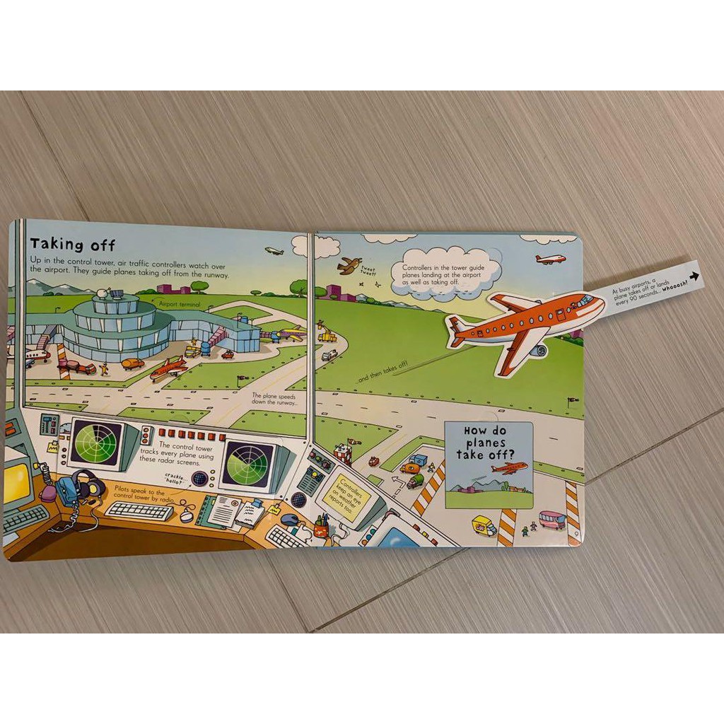 Sách Look Inside Airport Usborne lật mở khám phá sân bay cho bé từ 4 tuổi