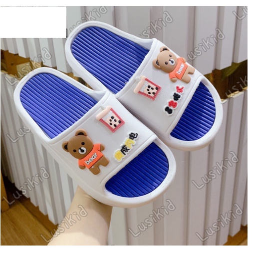 DÉP HÌNH GẤU TRÀ SỮA  VÀ GẤU BEAR NAM NỮ ĐÚC NGUYÊN KHỐI ( DÉP FROM NHỎ TĂNG LÊN 2 SIZE )