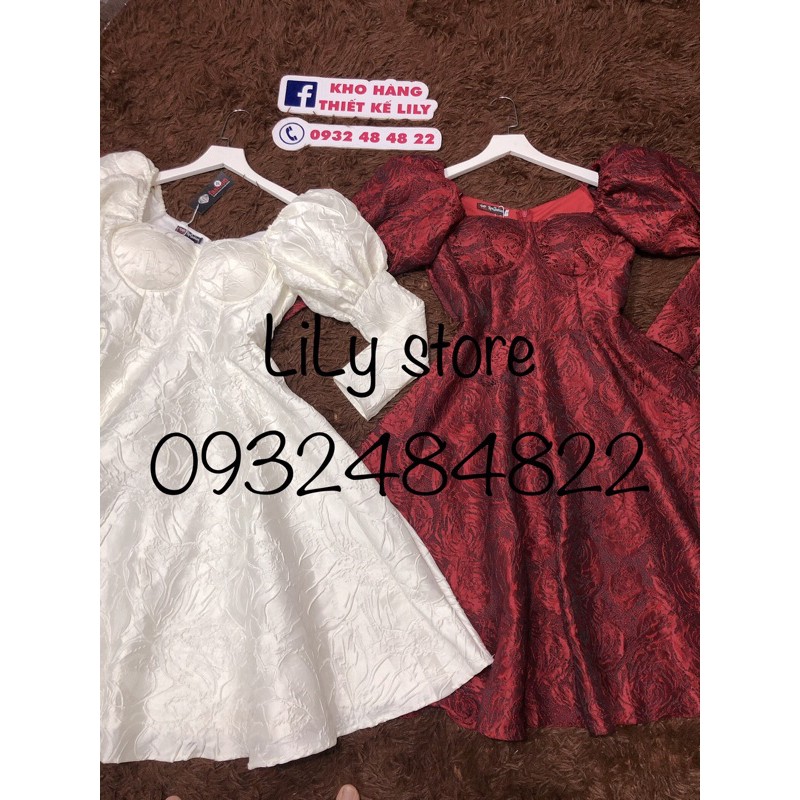 ảnh và video thật 10000% _ đầm gấm tay dài