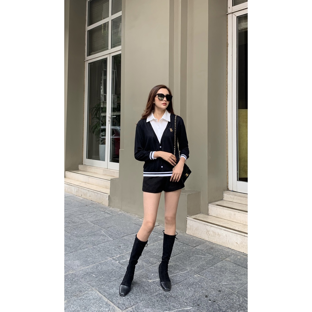Áo len mỏng phối cổ sơ mi chất KATE hàn cao cấp sang trọng_A7013