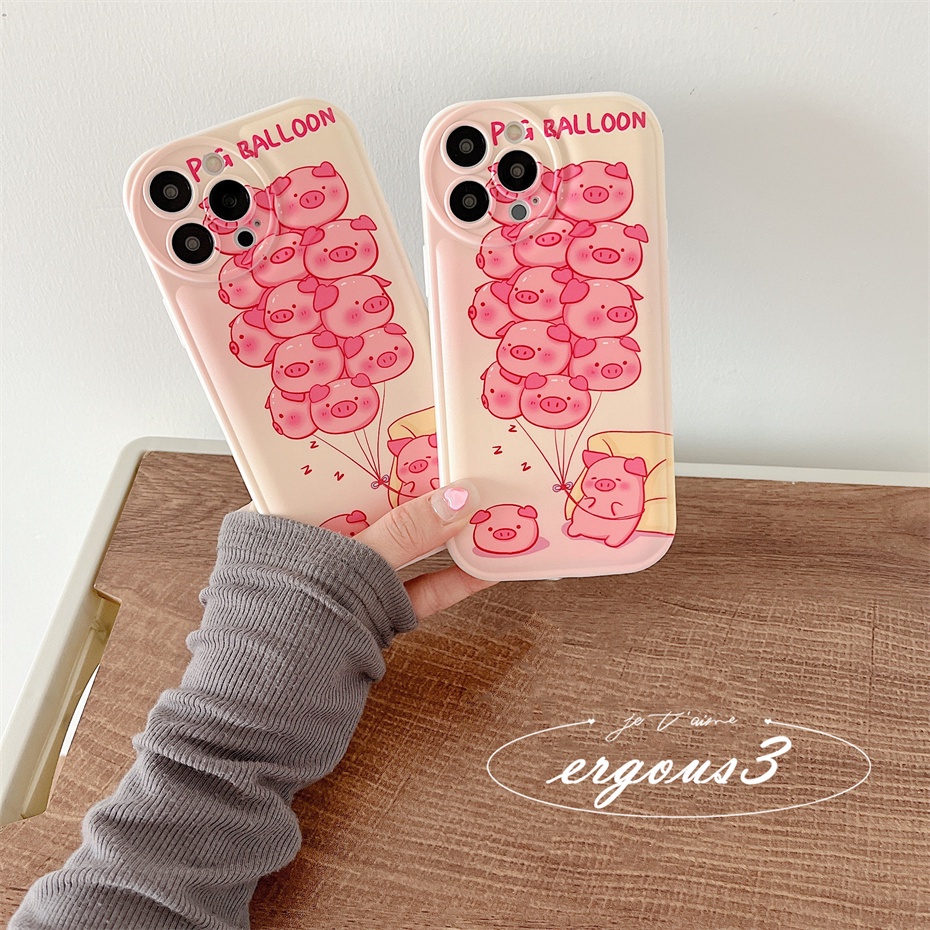 Ốp Điện Thoại Mềm In Hình Chú Heo Hoạt Hình Cho iPhone 14 13 12 11 Pro Max SE2020 X XR Xs Max 7 8 Plus