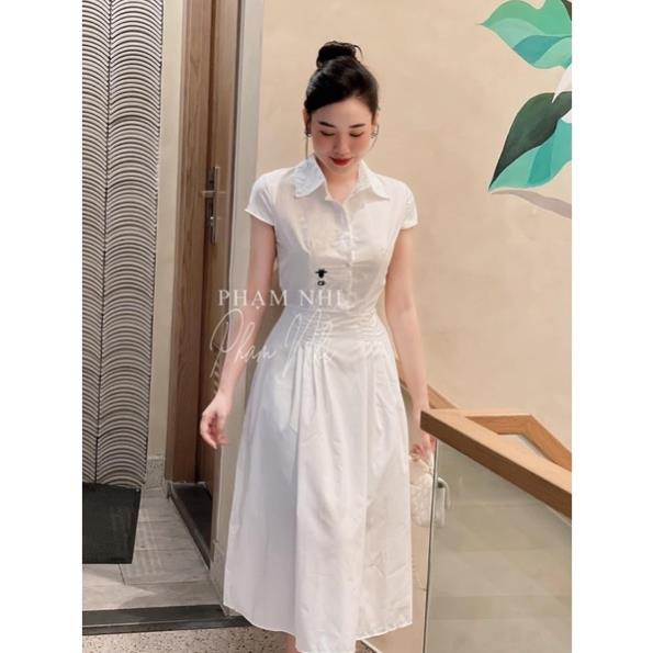 VÁY XOÈ SƠ MI THÊU CHŨ CD LI EO CHO NỮ