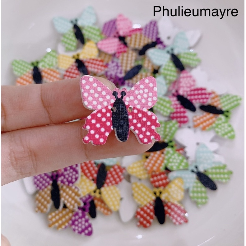 Set 10 nút ( cúc )áo hai lỗ hình bướm bi