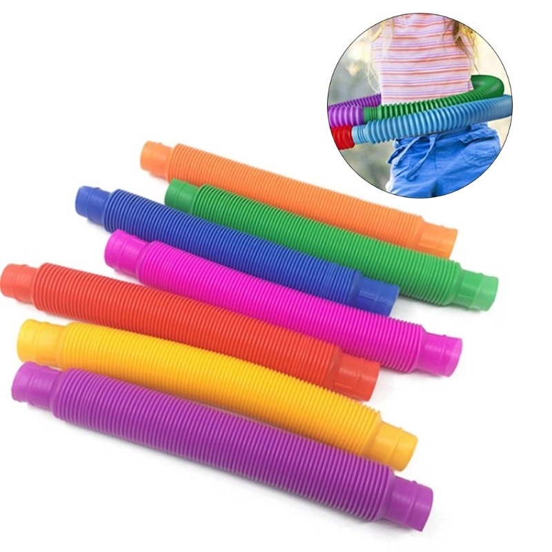 1 Gói Đồ Chơi Ống Trụ Tròn Bằng Nhựa Nhiều Màu Sắc Sáng Tạo Có Thể Gấp Gọn Giáo Dục Sớm Cho Bé