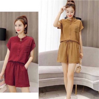 Đồ bộ quần đùi chất đũi cao cấp mặc nhà, đi chơi/set bộ short