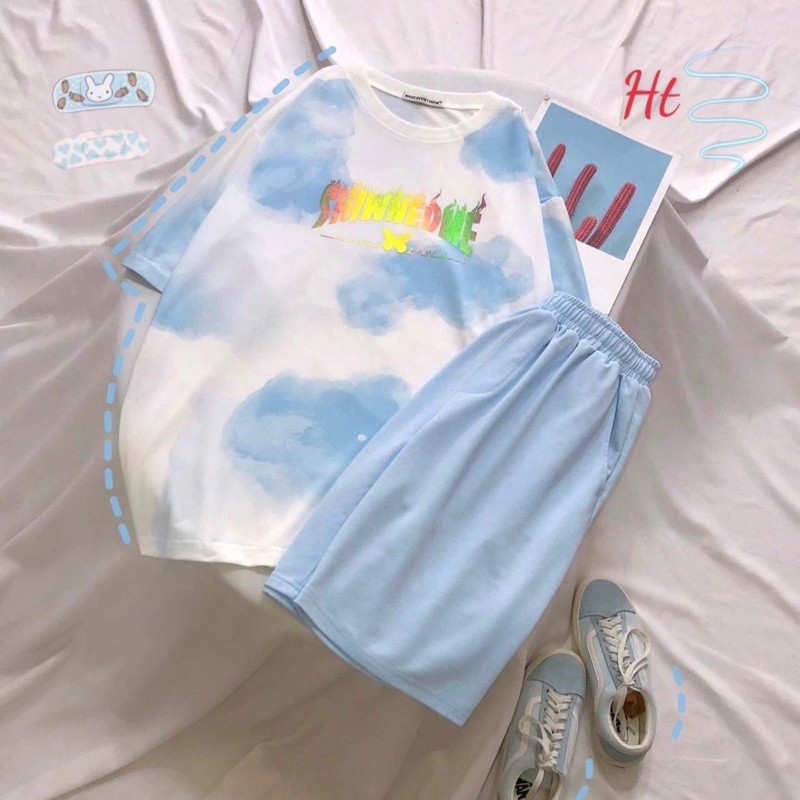 Sét loang Shine 7 màu áo mây quần xanh ngọc H2Q866