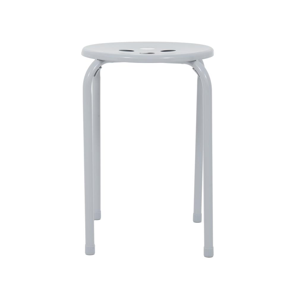 HomeBase FURDINI Ghế ngồi bằng thép trọng lượng nhẹ có thể chồng lên nhau BUTTON W30xH44,5xD30cm màu xám