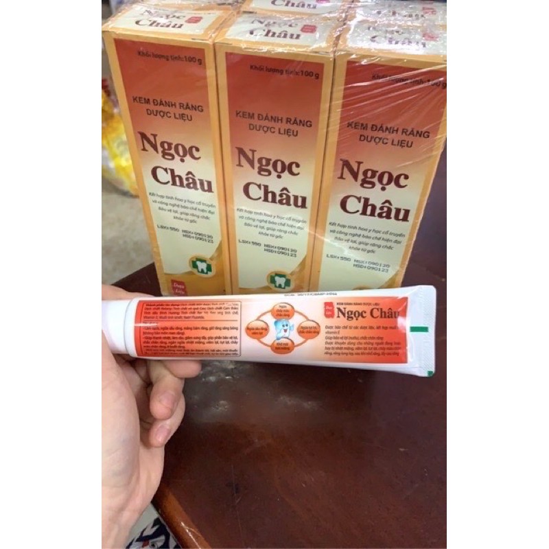 Kem Đánh Răng Dược Liệu Ngọc Châu Tuýp 100g(Cam Kết Hàng Chuẩn )