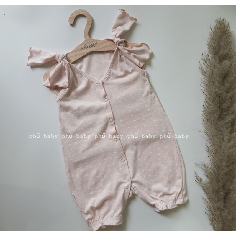 Body nơ vai chất liệu cotton Hàn mềm mịn thoáng mái đáng yêu cho bé gái ngày hè