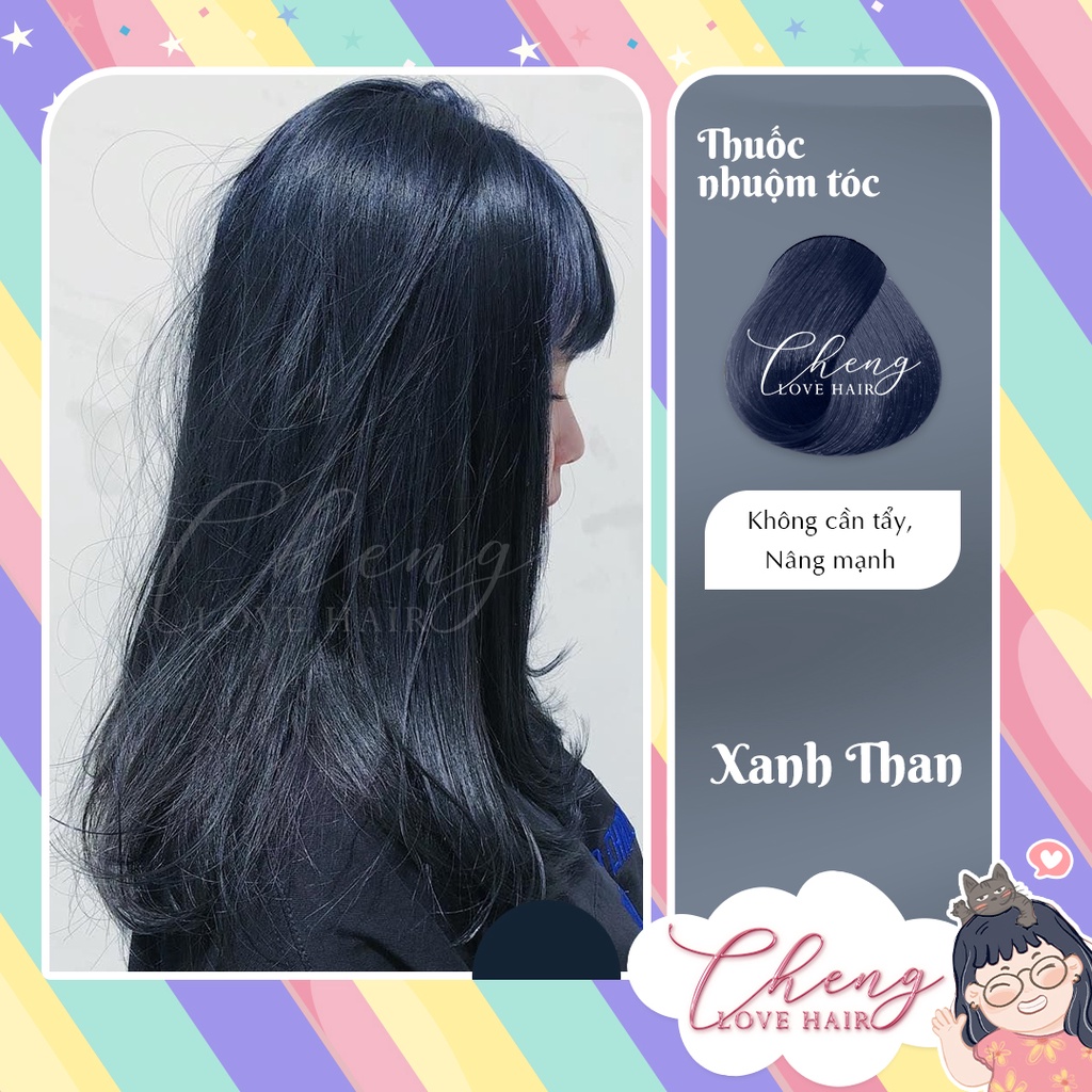 Thuốc Nhuộm Tóc Màu XANH ĐEN, Xanh Than, Xanh Dương Đen Không Tẩy | Chenglovehair, Chenglovehairs