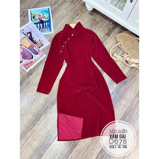 Bigsize Đầm sườn xám dài D678