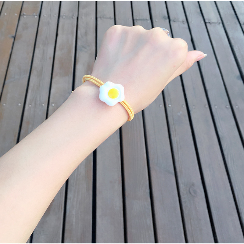 Dây buộc tóc cao su mặt hình lòng đỏ trứng dễ thương đơn giản phong cách Hàn Quốc