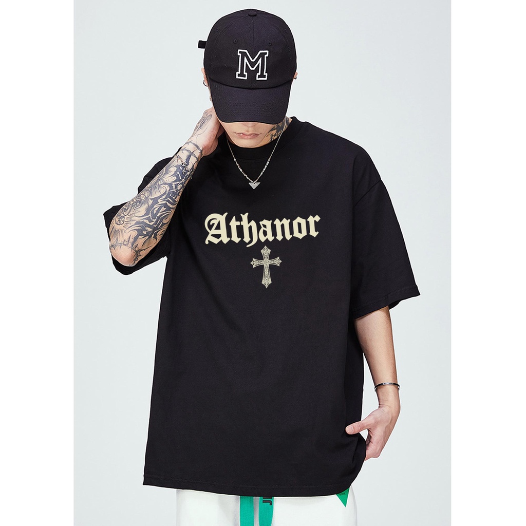 Áo thun local brand ATHANOR phông tay lỡ - form rộng - unisex - họa tiết mẫu thập giá nhiều màu