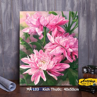 Tranh tô màu theo số sơn dầu số hóa ARTSHOP L03 đã căng khung sẵn và dầu phủ bóng