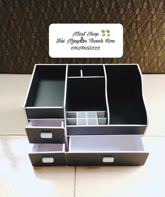 Kệ mỹ phẩm max đen 35cm