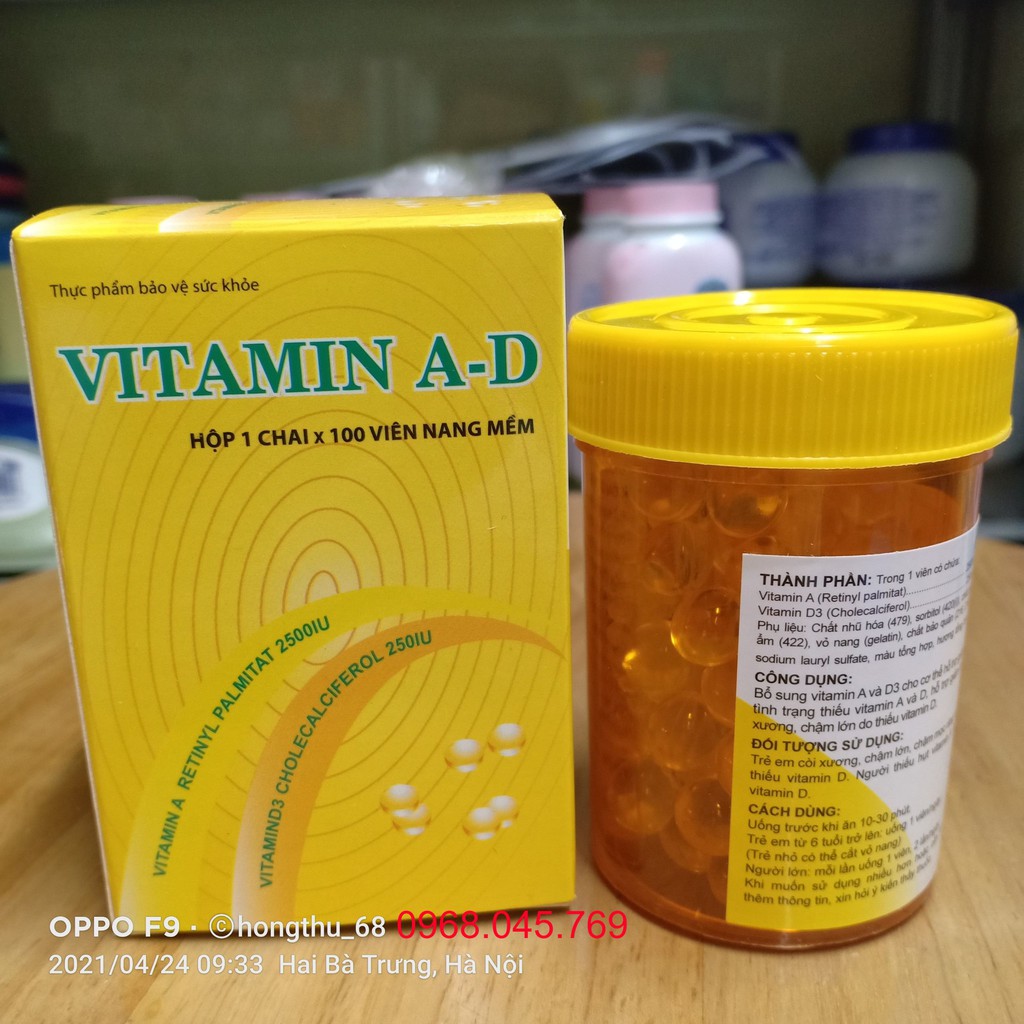 VITAMIN A-D dược phẩm Đông Âu hộp 100 viên