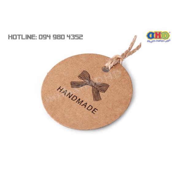Tag Tròn Kraft Handmade Thân Thiện TiBoxes Xưởng In Trực Tiếp Giá Rẻ Free Thiết Kế Giao Hàng Nhanh
