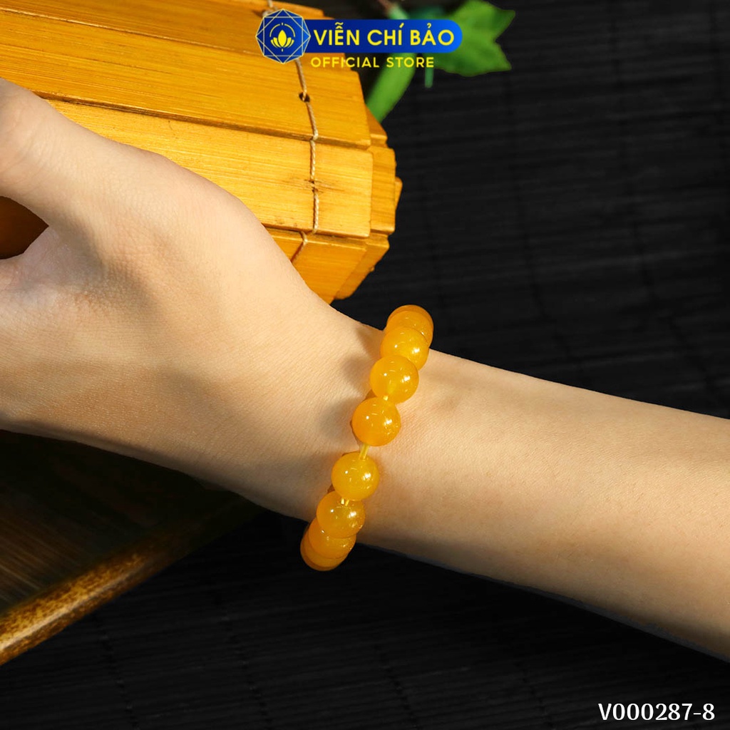 Vòng tay phong thủy đá Topaz - 10MM thời trang phụ kiện trang sức Viễn Chí Bảo V000287-10