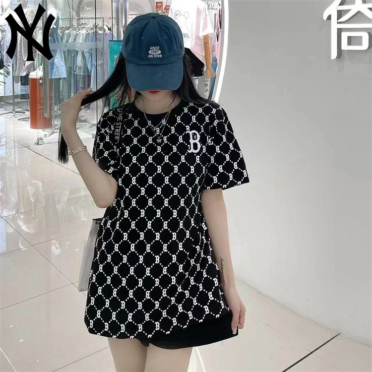 Áo Thun MLB100% Chính Hãng Dáng Rộng Tay Ngắn In Hoạ Tiết Đơn Giản Trẻ Trung Dành Cho Nữ