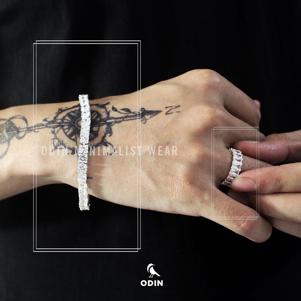 Nhẫn Ice Skeleton Ring - Bạc S925 đính đá CZ dạng Baguette