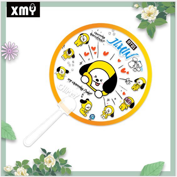 Quạt nhựa PVC tròn BT-21, Twice, Momoland, Blackpink, EXO mẫu mới nhất 2019