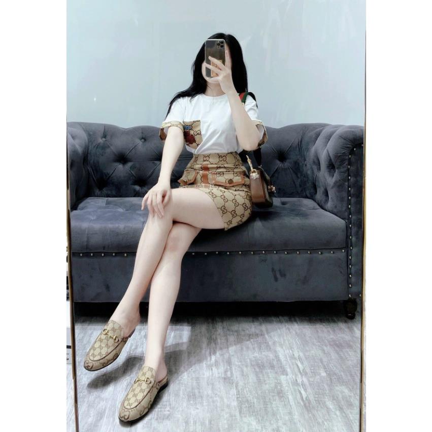 [ 𝐅𝐑𝐄𝐄 𝐒𝐇𝐈𝐏 ]  SET ÁO NẮP TÚI LOGO CHÂN VÁY CHỮ