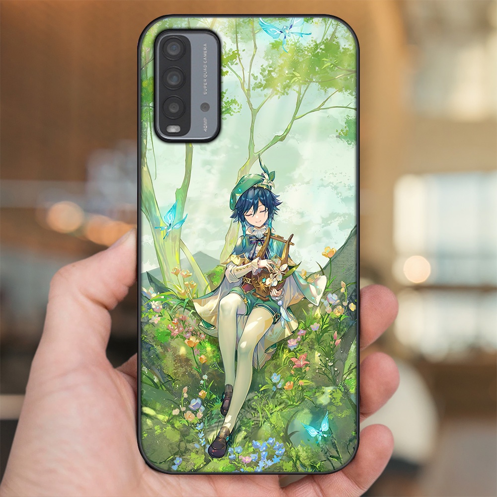 Ốp lưng Xiaomi Redmi 9T viền đen in hình Venti Genshin Impact