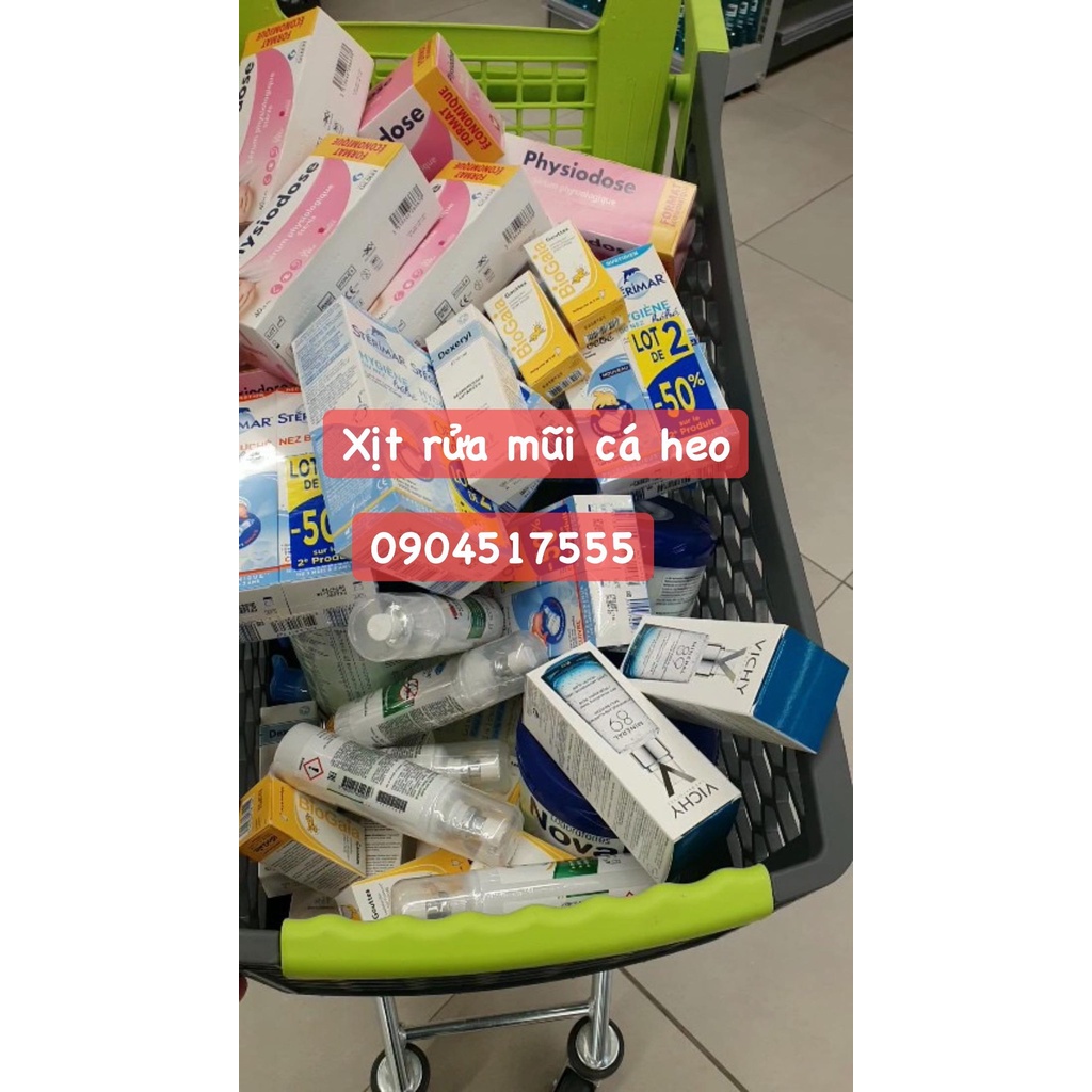 Xịt muối biển cá heo vàng và cá heo cam , Xịt mũi cá heo Sterimar Pháp 100ml