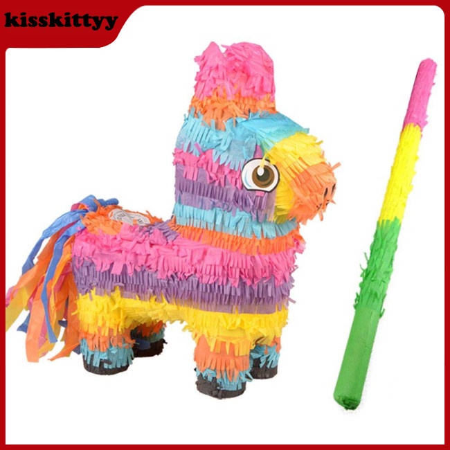 Bộ Đồ Chơi Pinata Hình Con Lừa Nhỏ Màu Cầu Vồng Dành Cho Trẻ Em