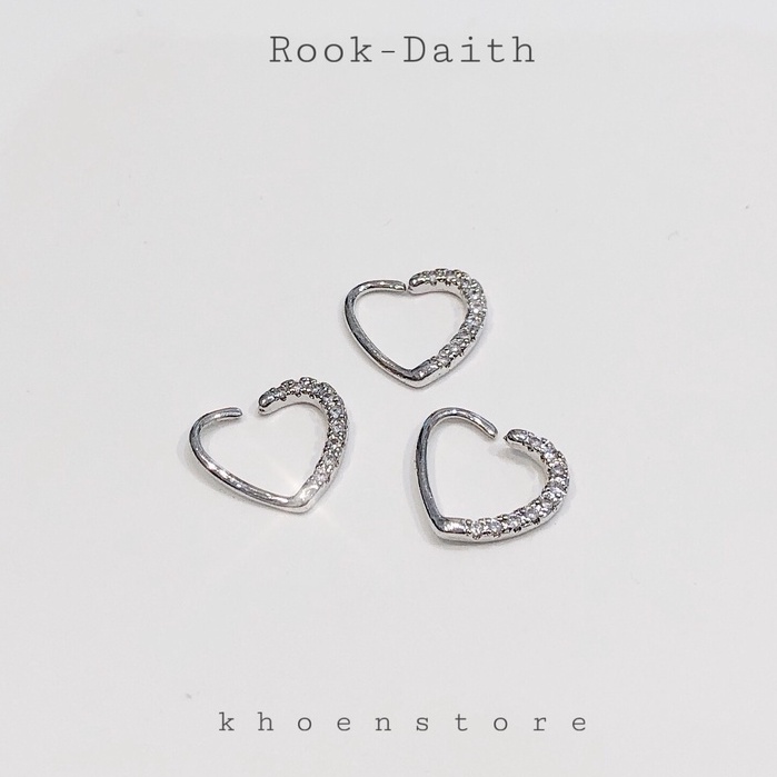 Khuyên Tim đính đá zircon vị trí daith