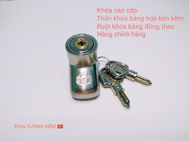 Khóa thắng đĩa cao cấp VƯƠNG NIỆM chìa 4 cạnh chống trộm xe máy