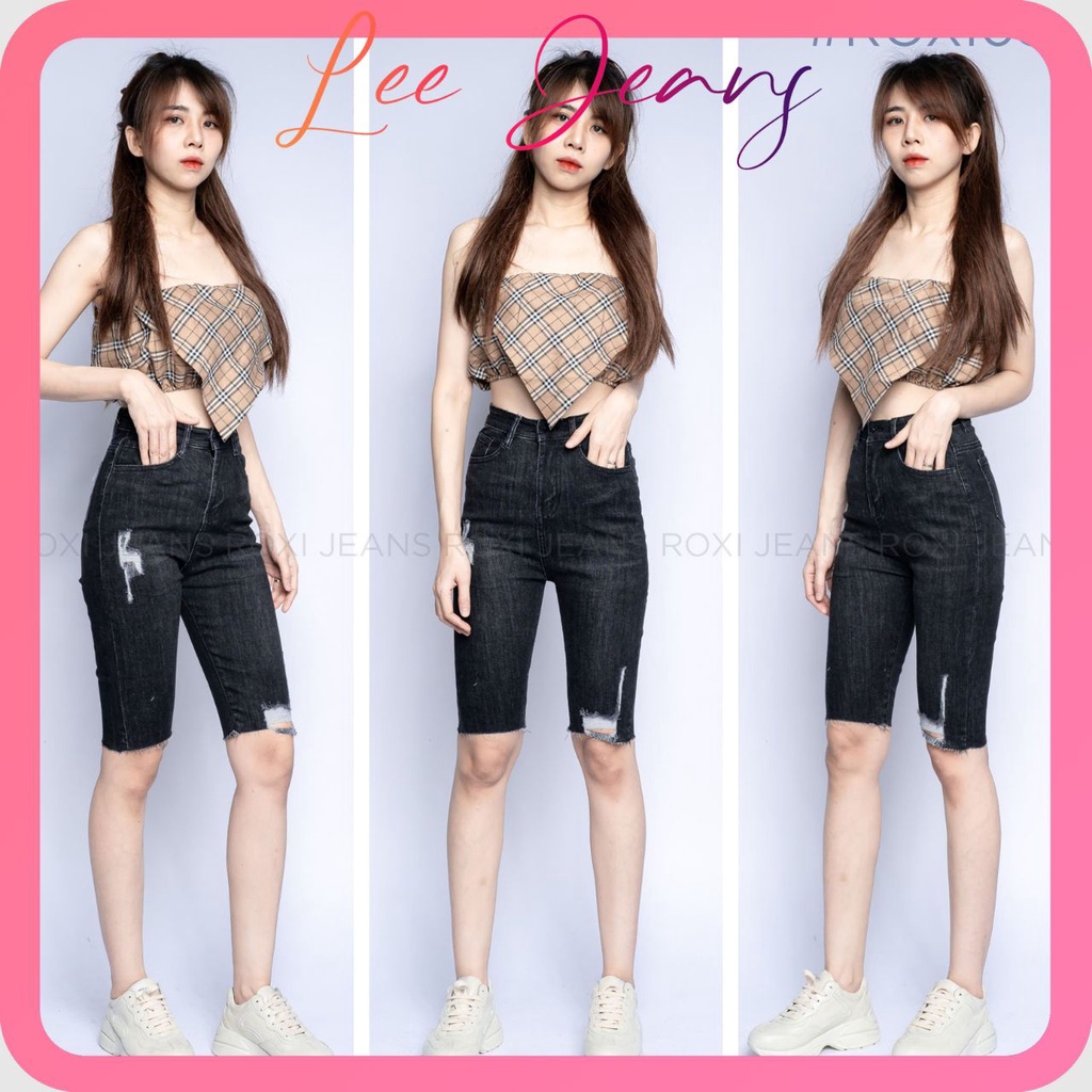 Quần Jean Nữ Ngố Rách Lưng Cao Siêu Co Giãn Chất Đẹp Mềm Mịn LEE053 Hình Tự Chụp Kèm Video