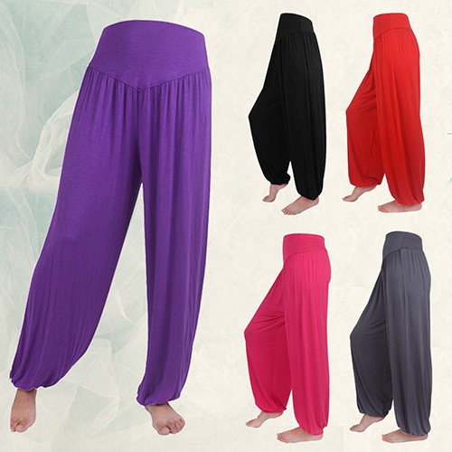 [ONE] Quần Dài Thể Thao Ống Rộng Tập Yoga / Nhảy Bụng Thoải Mái Phong Cách Boho Cho Nữ
