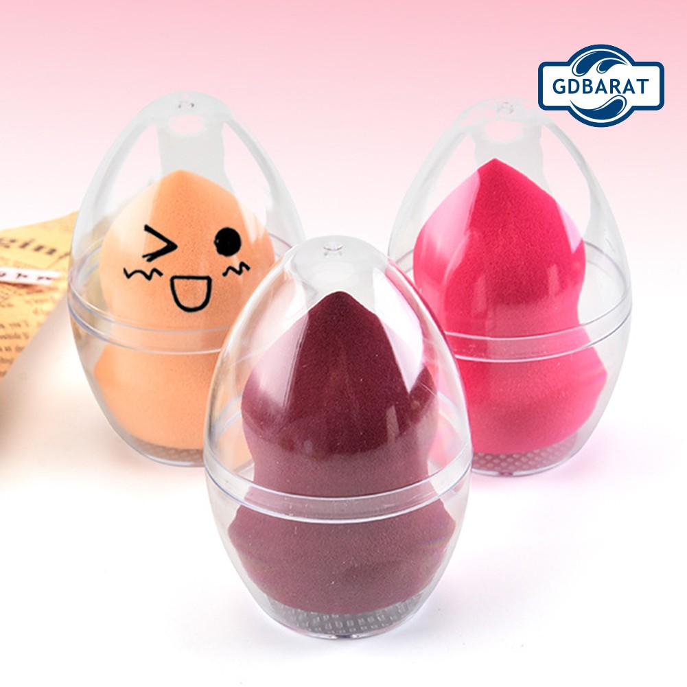 (Hàng Mới Về) Hộp Đựng Mút Trang Điểm Hình Quả Trứng Trong Suốt Tiện Dụng