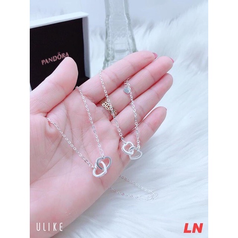 Lắc tay nữ bạc thật trái tim lồng đính đá sáng đẹp - Kho sỉ bạc Nhất Linh