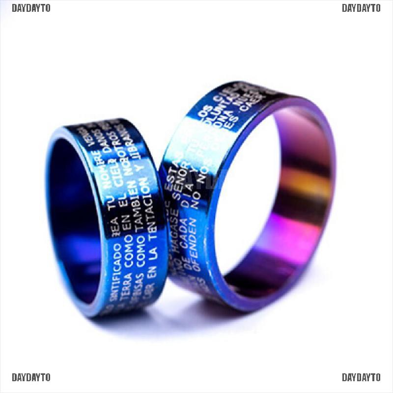 1 Nhẫn Thép Titan Khắc Chữ Thập Cho Nam Nữ